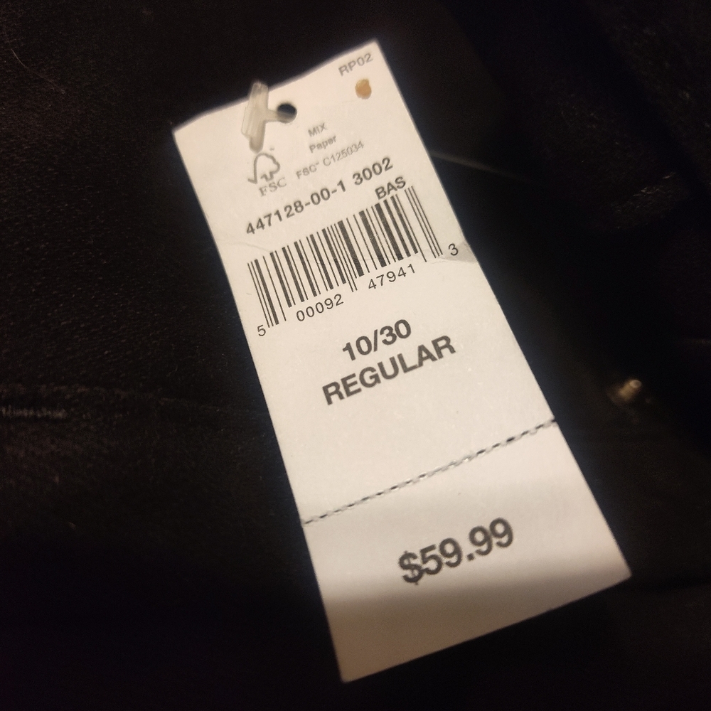 New Gap Jeans Size 10 /30 Black Classic Straight Stretch Mid-Rise 5-pocket Denim - Picture 6 of 11